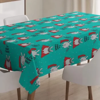 Superhero Rabbit Mask Cape 3D Printed Tablecloth Table Decor Home Decor