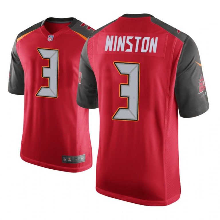 Tampa Bay Buccaneers #3 Red Men Jameis Winston Game Jersey