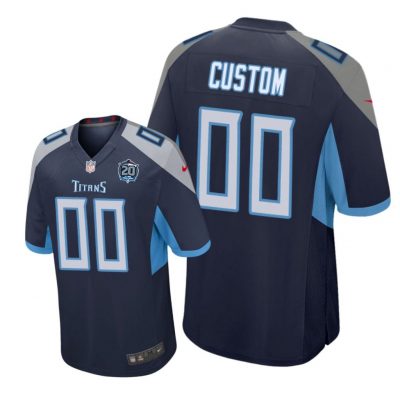 Tennessee Titans #00 navy Men Custom Game Jersey
