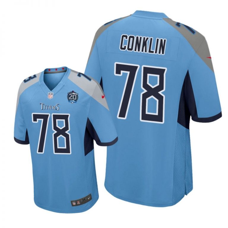 Tennessee Titans #78 Light Blue Men Jack Conklin Game Jersey