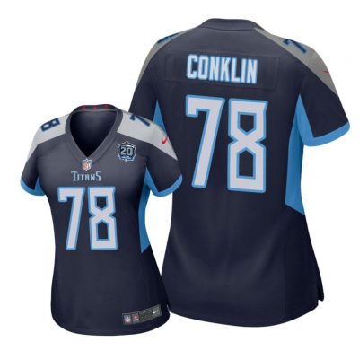 Tennessee Titans #78 Navy Jack Conklin 20th Anniversary Jersey - Women