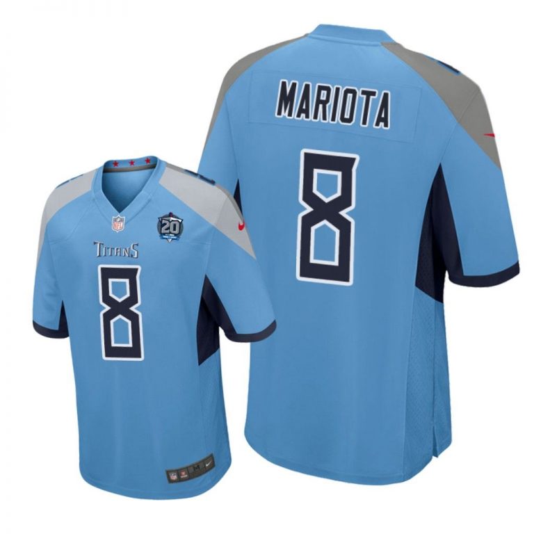 Tennessee Titans #8 Light Blue Men Marcus Mariota Game Jersey