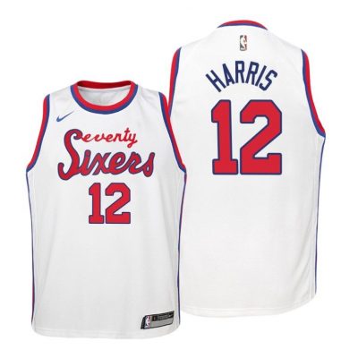 Tobias Harris #12 76ers 2019-20 Hardwood Classics White Jersey Youth