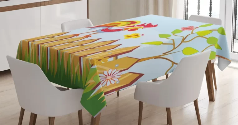 Tree Butterfly And Flower 3D Printed Tablecloth Table Decor Home Decor