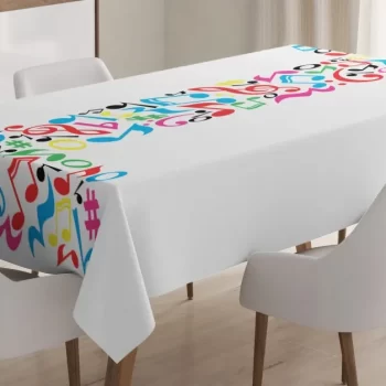 Uppercase Music Style 3D Printed Tablecloth Table Decor Home Decor