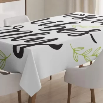 Vibes Only Leaves 3D Printed Tablecloth Table Decor Home Decor