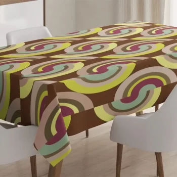 Vintage Colorful Rounds 3D Printed Tablecloth Table Decor Home Decor