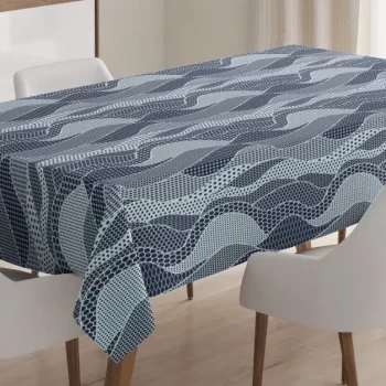 Waves Circles And Dots 3D Printed Tablecloth Table Decor Home Decor