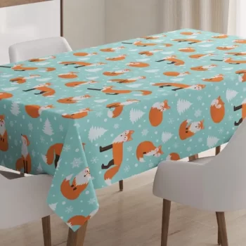Wild Animal In Winter 3D Printed Tablecloth Table Decor Home Decor