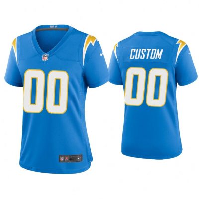 Women 2020 Custom Los Angeles Chargers Powder Blue Game Jersey