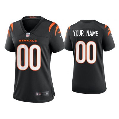 Women 2021 Custom Cincinnati Bengals Black Game Jersey