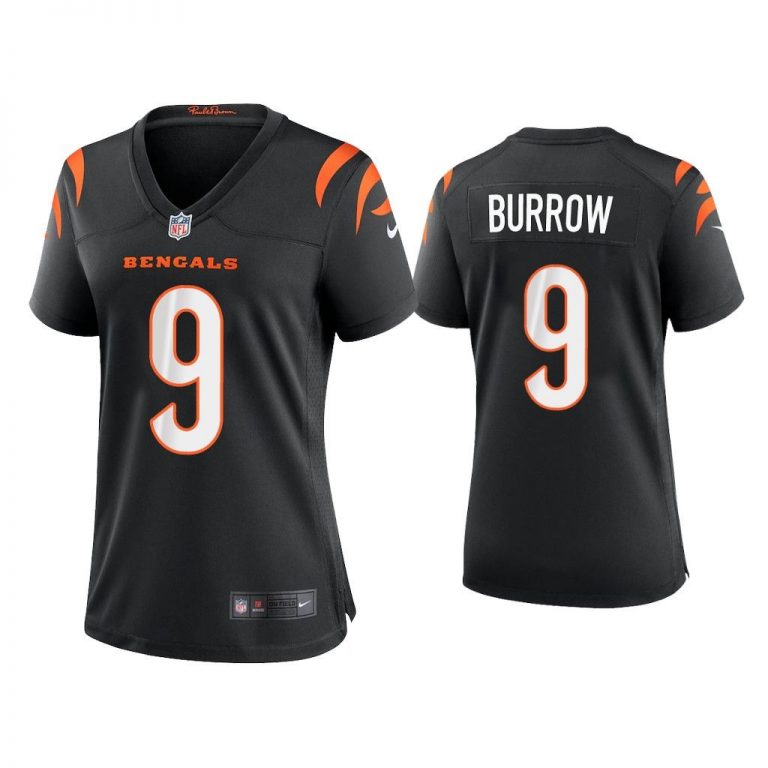 Women 2021 Joe Burrow Cincinnati Bengals Black Game Jersey