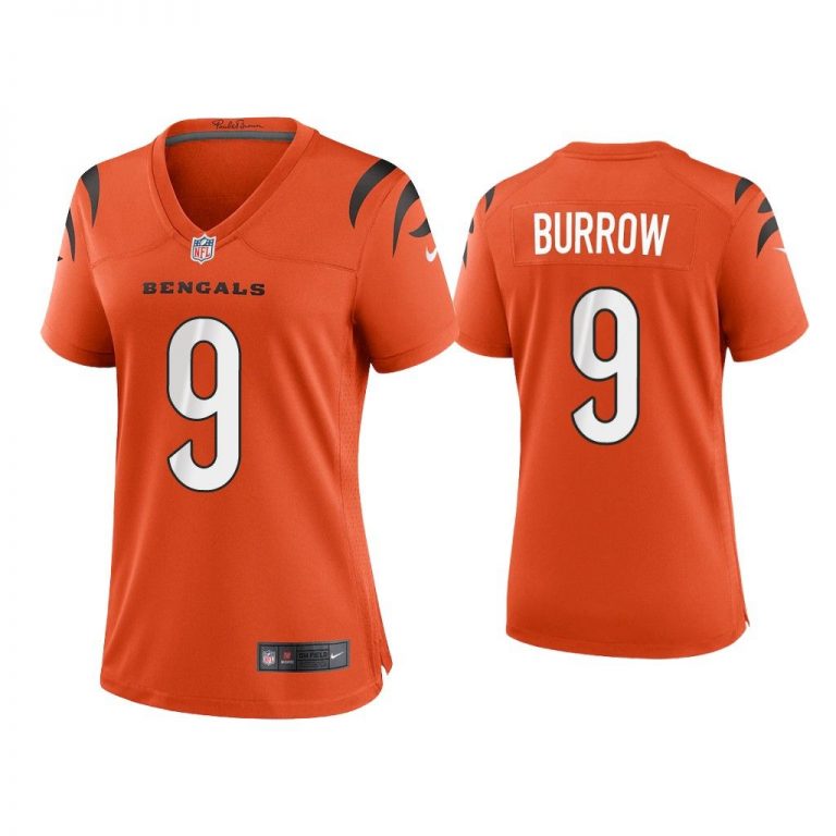 Women 2021 Joe Burrow Cincinnati Bengals Orange Game Jersey