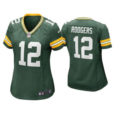 Women Aaron Rodgers Green Bay Packers Green Game Jersey