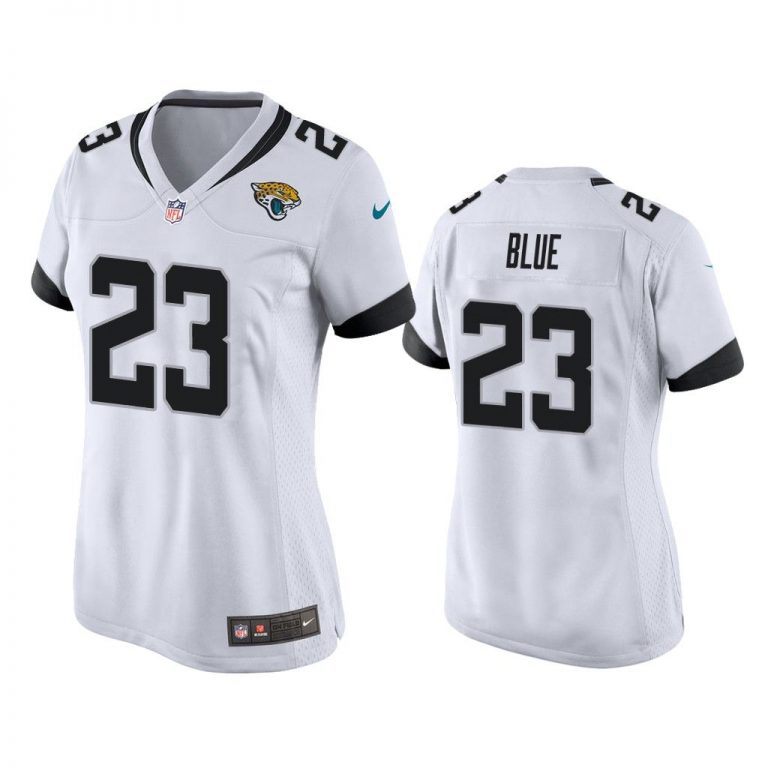 Women Alfred Blue #23 Jacksonville Jaguars White Game Jersey