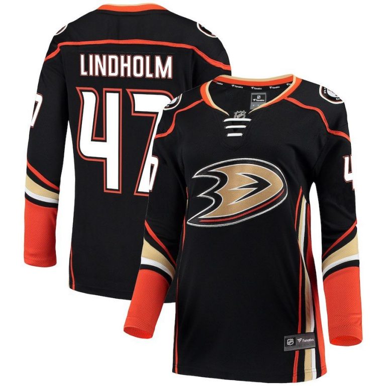 Women Anaheim Ducks Hampus Lindholm Black Breakaway Jersey