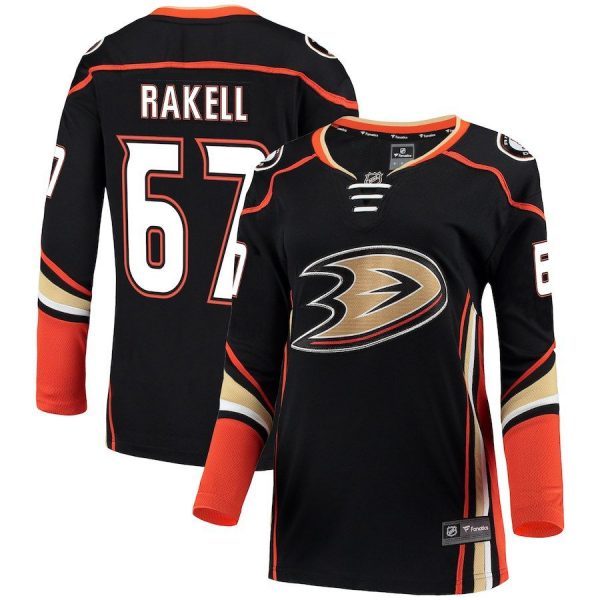 Women Anaheim Ducks Rickard Rakell Black Breakaway Jersey