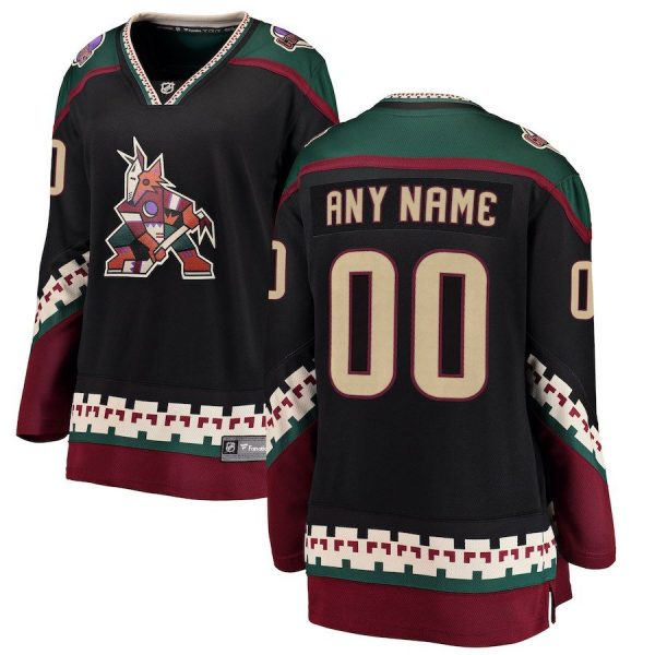 Women Arizona Coyotes Black Alternate Breakaway Custom Jersey