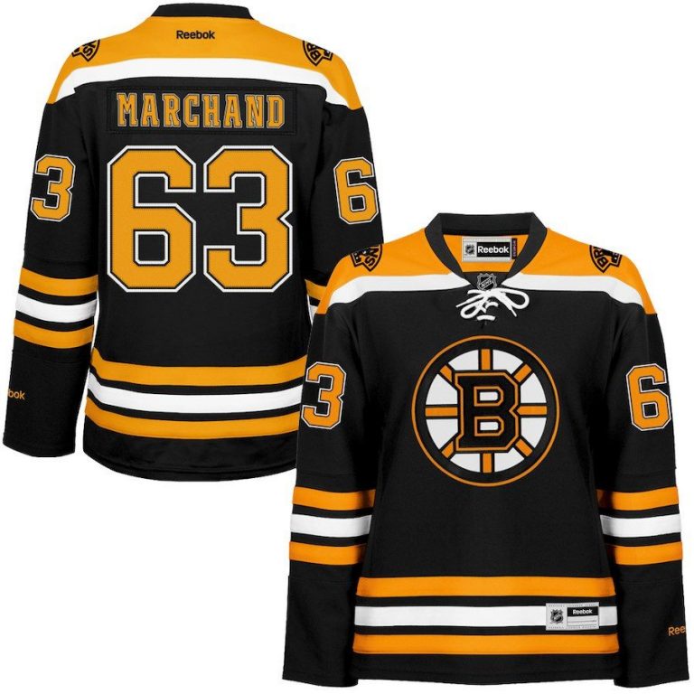 Women Boston Bruins Brad Marchand Black Premier Player Jersey