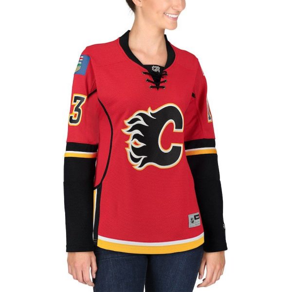 Women Calgary Flames Johnny Gaudreau Red Premier Player Jersey