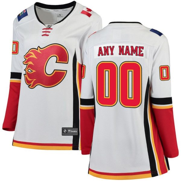 Women Calgary Flames Red Home Breakaway Custom Jersey