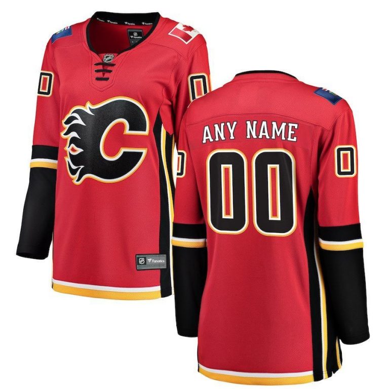 Women Calgary Flames White Away Breakaway Custom Jersey