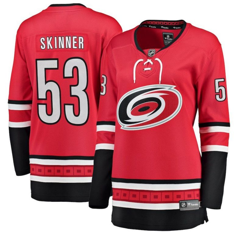 Women Carolina Hurricanes Jeff Skinner Red Home Breakaway Player Jersey