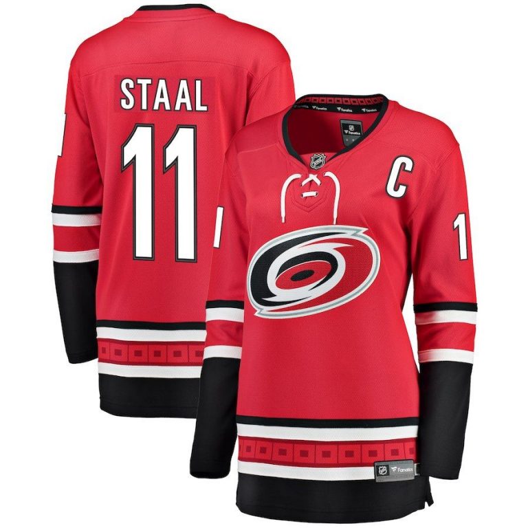 Women Carolina Hurricanes Jordan Staal Red Home Breakaway Player Jersey