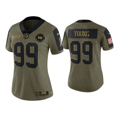 Women Chase Young Washington Football Team Olive 2021 Salute To Service Limited Jersey
