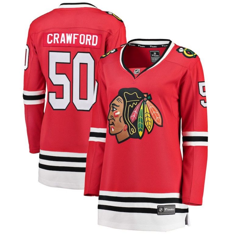 Women Chicago Blackhawks Corey Crawford Red Breakaway Player Jersey