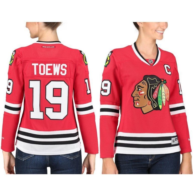 Women Chicago Blackhawks Jonathan Toews Red Home Premier Jersey