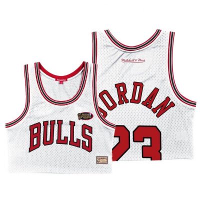Women Chicago Bulls Michael Jordan 1996 Nba Finals White Jersey