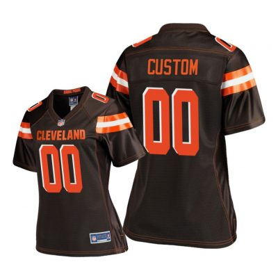 Women Cleveland Browns # Brown Custom Game Jersey