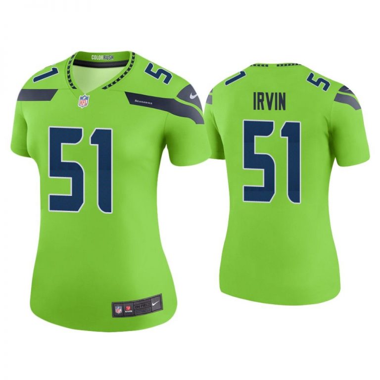 Women Color Rush Legend Bruce Irvin Seattle Seahawks Green Jersey