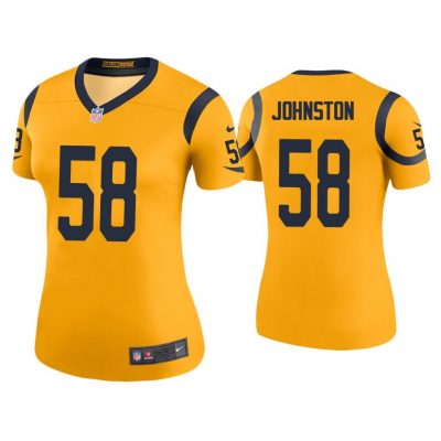 Women Color Rush Legend Clay Johnston Los Angeles Rams Gold Jersey