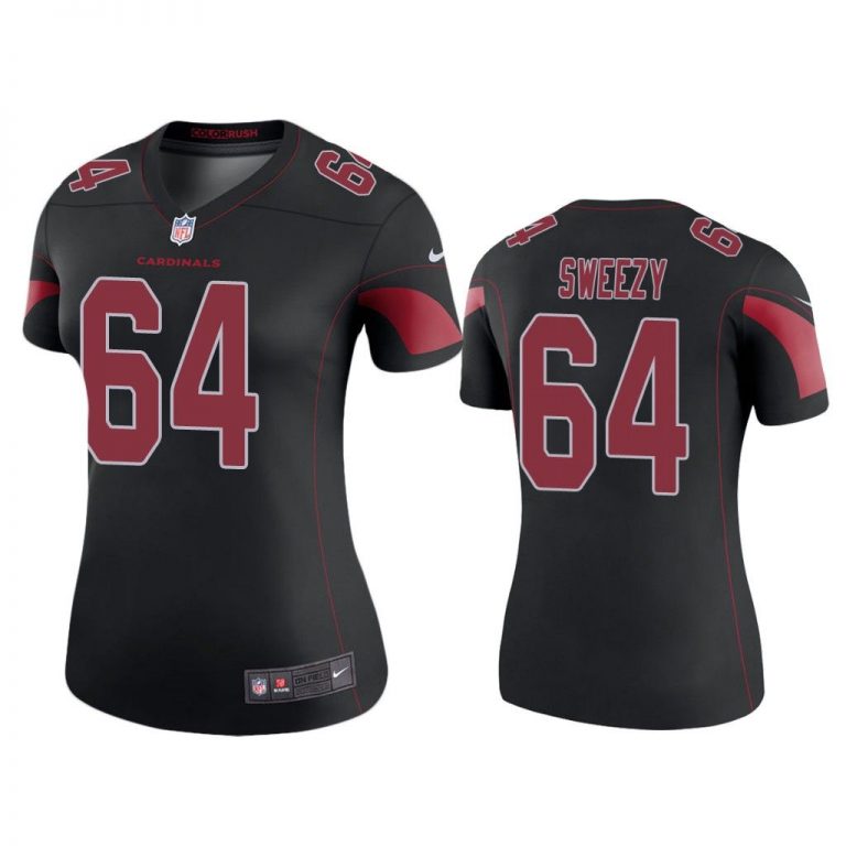 Women Color Rush Legend J.R. Sweezy #64 Arizona Cardinals Black Jersey