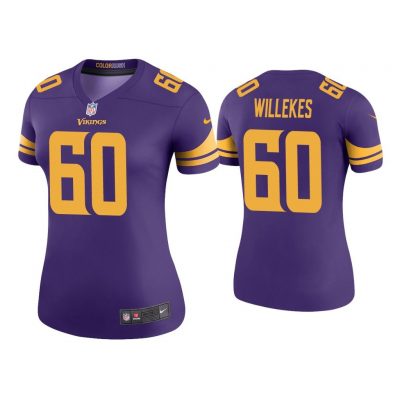 Women Color Rush Legend Kenny Willekes Minnesota Vikings Purple Jersey