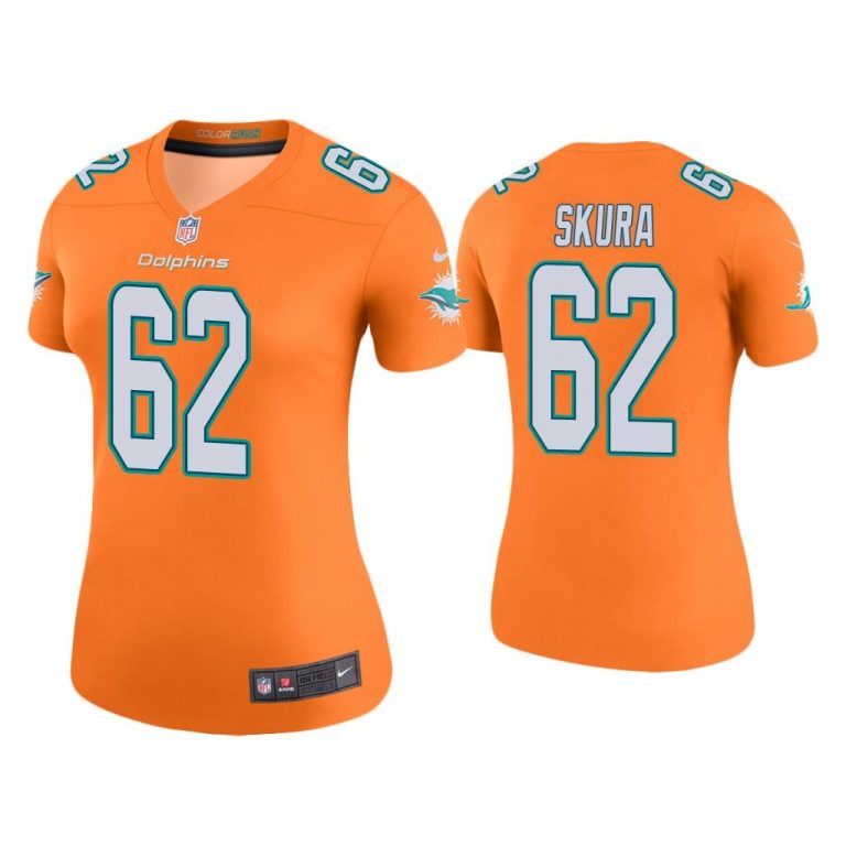 Women Color Rush Legend Matt Skura Miami Dolphins Orange Jersey