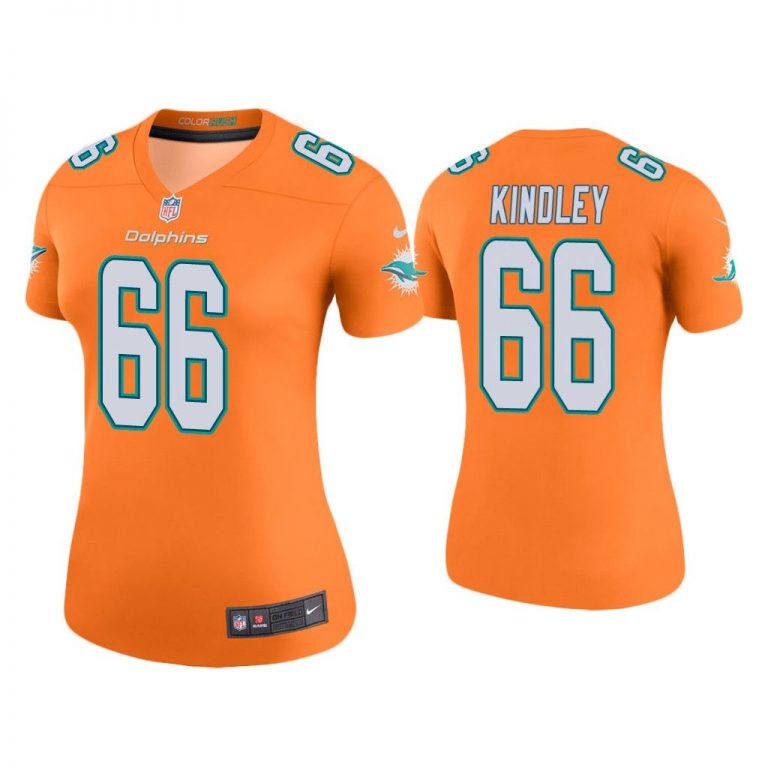 Women Color Rush Legend Solomon Kindley Miami Dolphins Orange Jersey