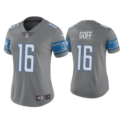 Women Color Rush Limited Jared Goff Detroit Lions Steel Jersey