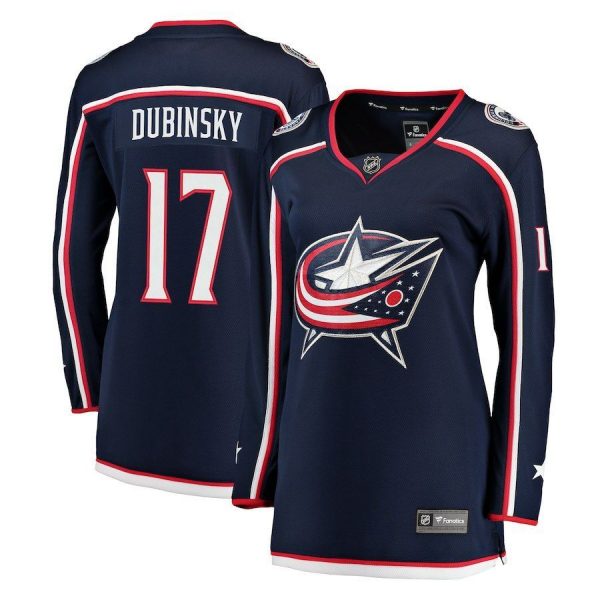 Women Columbus Blue Jackets Brandon Dubinsky Navy Breakaway Jersey