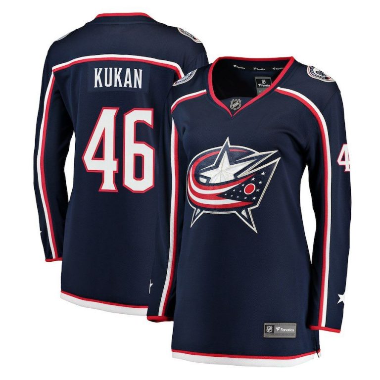 Women Columbus Blue Jackets Dean Kukan Navy Breakaway Jersey