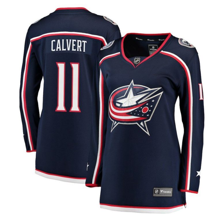 Women Columbus Blue Jackets Matt Calvert Navy Breakaway Jersey