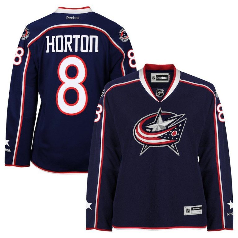 Women Columbus Blue Jackets Nathan Horton Navy Blue Home Premier Jersey