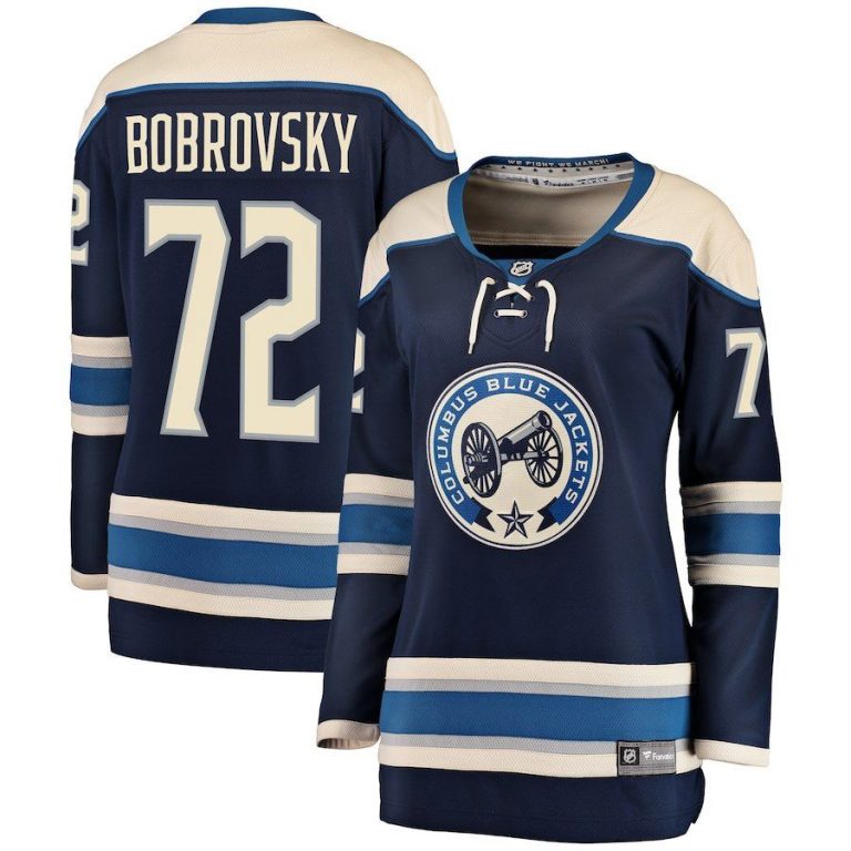 Women Columbus Blue Jackets Sergei Bobrovsky Navy Breakaway Alternate Player Jersey