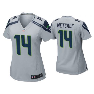 Women DK Metcalf Seattle Seahawks Gray Game Jersey