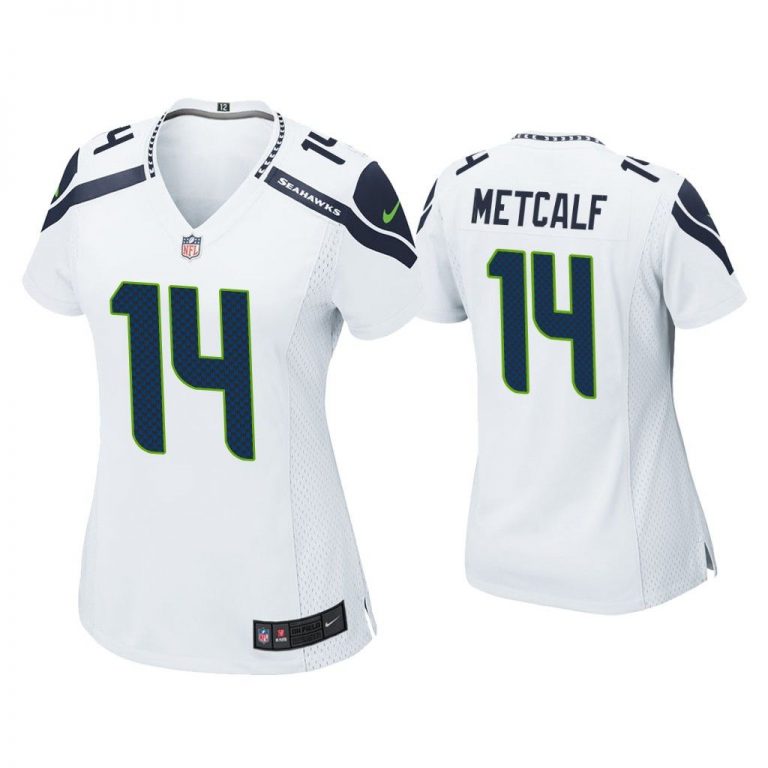 Women DK Metcalf Seattle Seahawks White Game Jersey