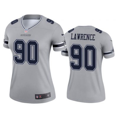 Women Demarcus Lawrence Dallas Cowboys Silver Inverted Legend Jersey