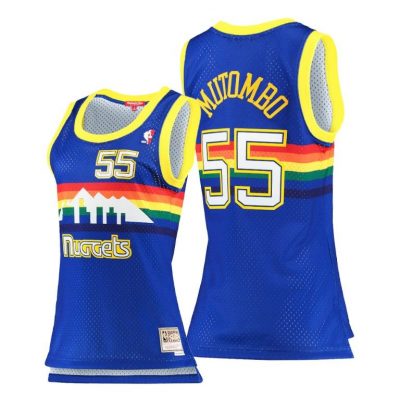 Women Denver Nuggets Dikembe Mutombo 1991-92 Hardwood Classics Royal Jersey