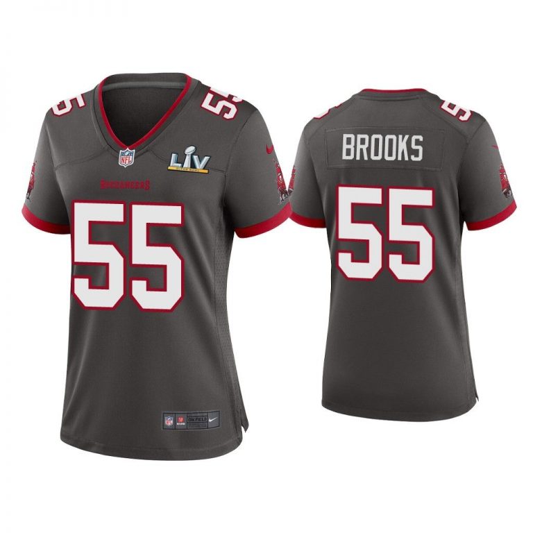 Women Derrick Brooks Tampa Bay Buccaneers Super Bowl LV Pewter Game Jersey